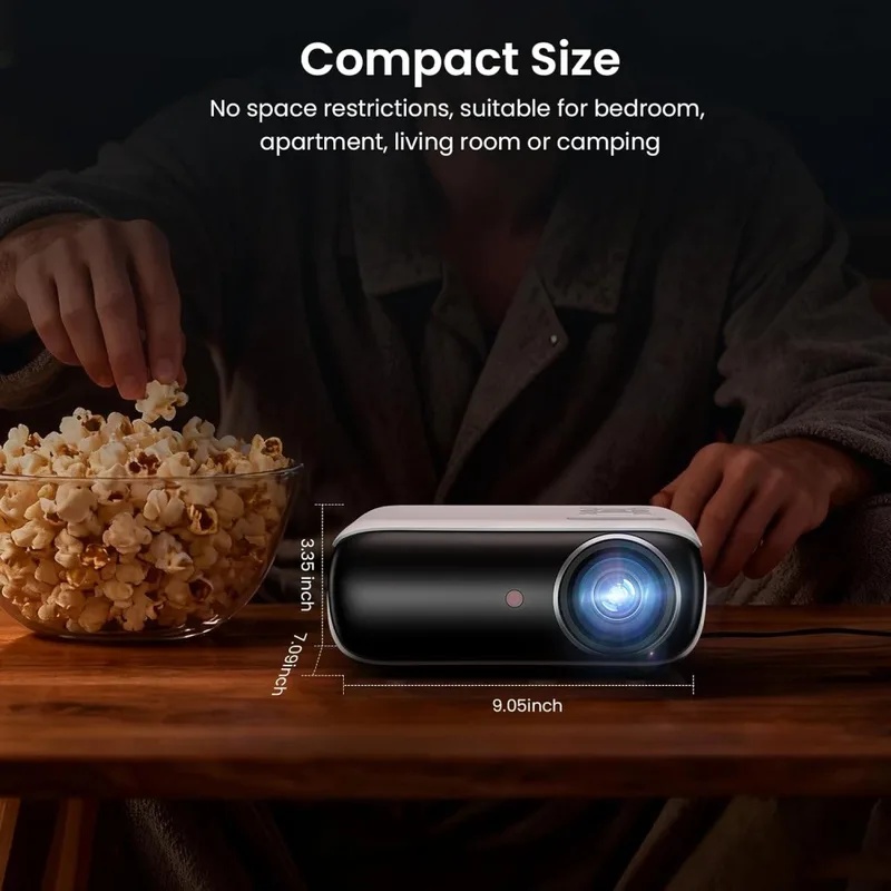 Home Cinema Bluetooth 5.1 - جهاز عرض منزلي بدقة 1080 بكسل،