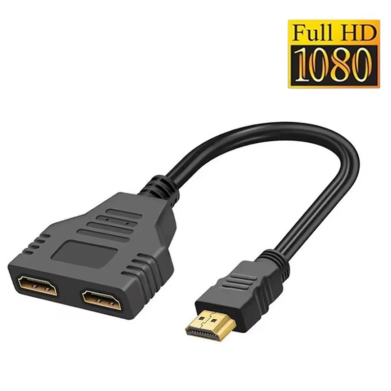 Home Cinema With Projector - كابل تقسيم HDMI مزدوج المنفذ، محول