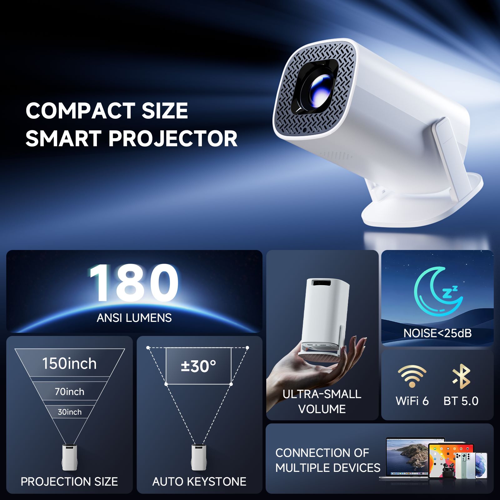 HONGTOP P30PRO جهاز عرض صغير ذ - مراجعة Home Cinema Setup وسعره