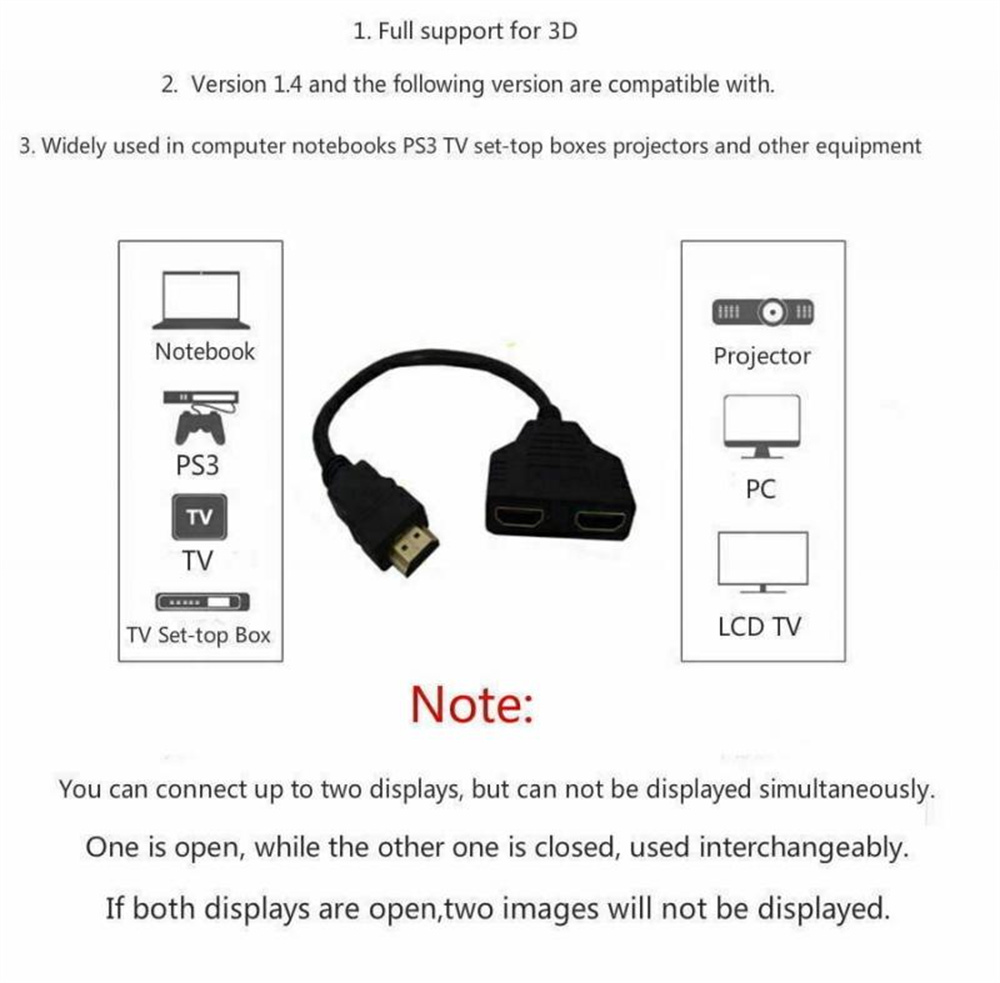 كابل تقسيم HDMI مزدوج المنفذ،  - مراجعة Home Cinema With Projector وسعره