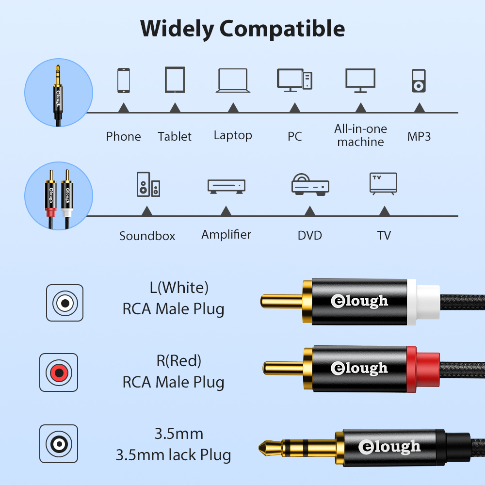 Elough كابل RCA AUX RCA كابل م - مراجعة Home Cinema Player وسعره